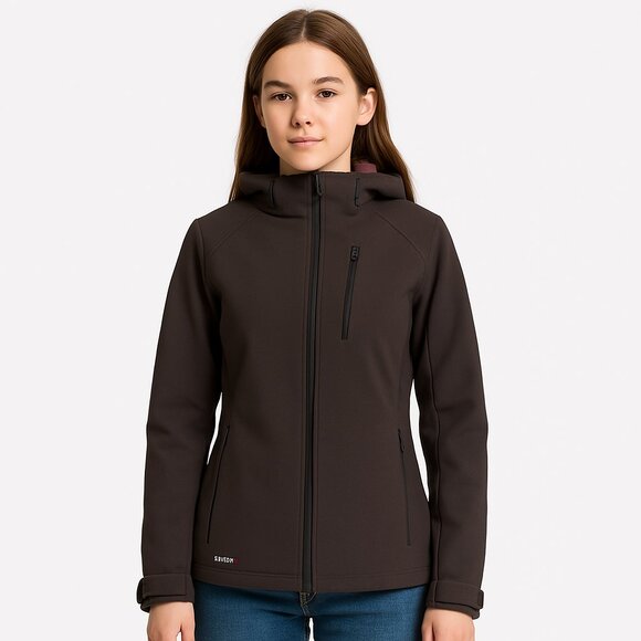 H&M girls softshell Gray lightweight detachable hood fleece lined jacket size 12 - Picture 1 of 8